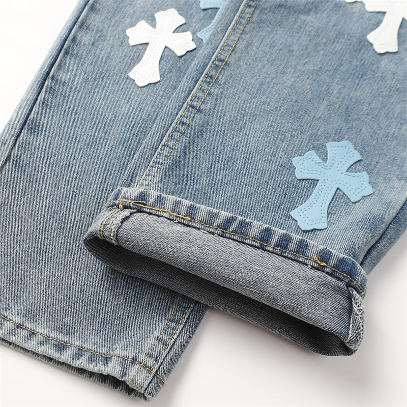 Chrome Hearts Couture Denim Jeans - High Fashion Luxury Statement