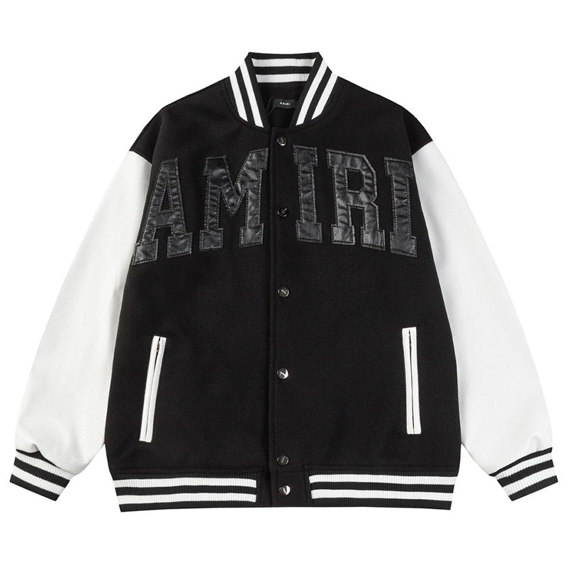 Amiri Fashion-Appliquéd Leather Bomber Jacket
