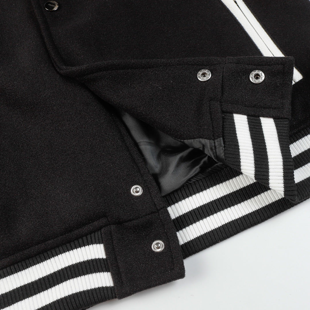 Amiri Fashion-Appliquéd Leather Bomber Jacket