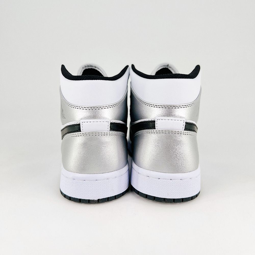 Air Jordan 1 Mid Silver Toe Black White