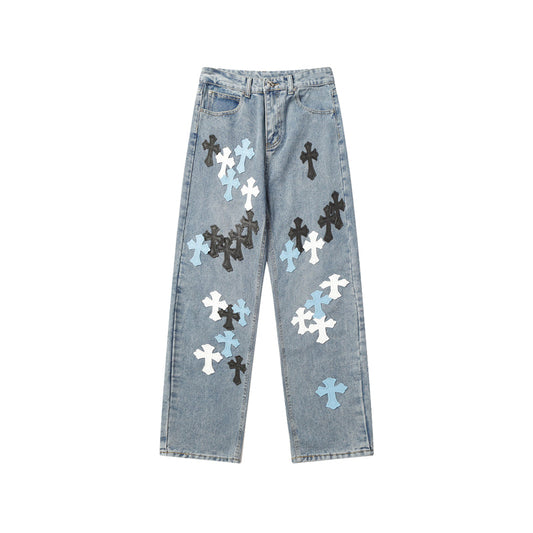 Chrome Hearts Couture Denim Jeans - High Fashion Luxury Statement