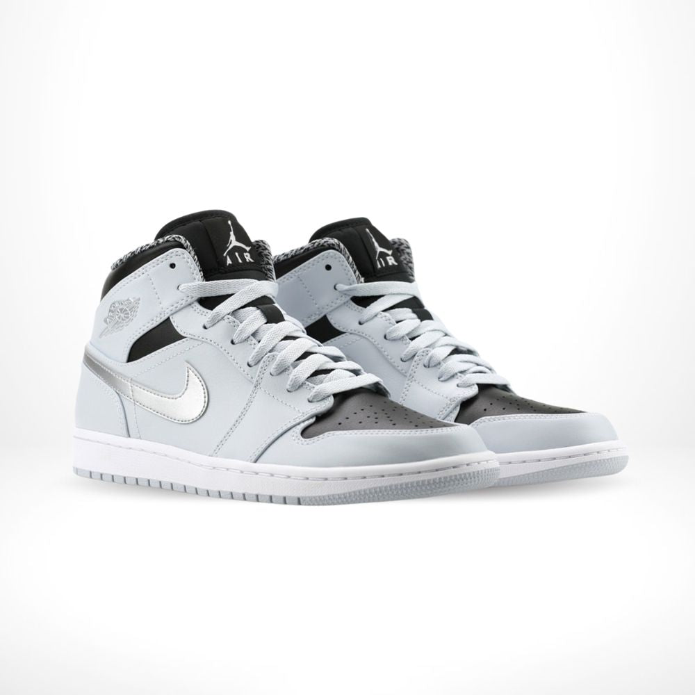 Air Jordan 1 Mid Pure Platinum Metallic Silver
