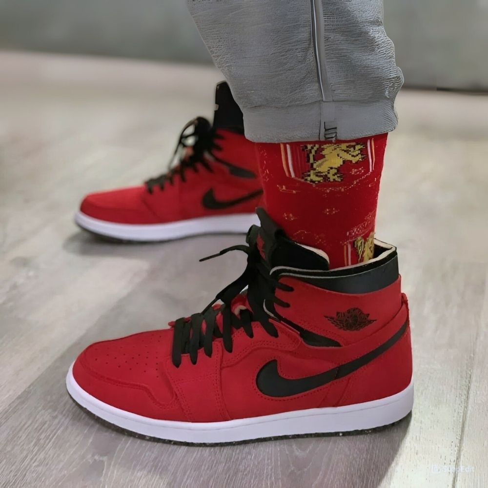 Air Jordan 1 High Zoom Air CMFT Red Suede White
