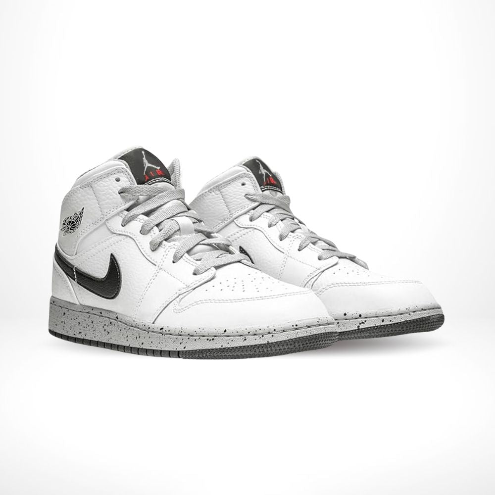 Air Jordan 1 Mid White Cement Black
