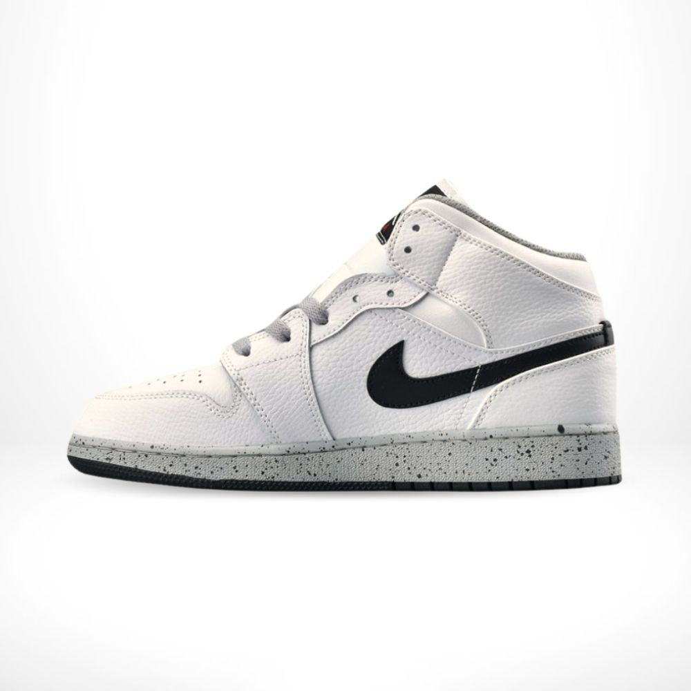 Air Jordan 1 Mid White Cement Black
