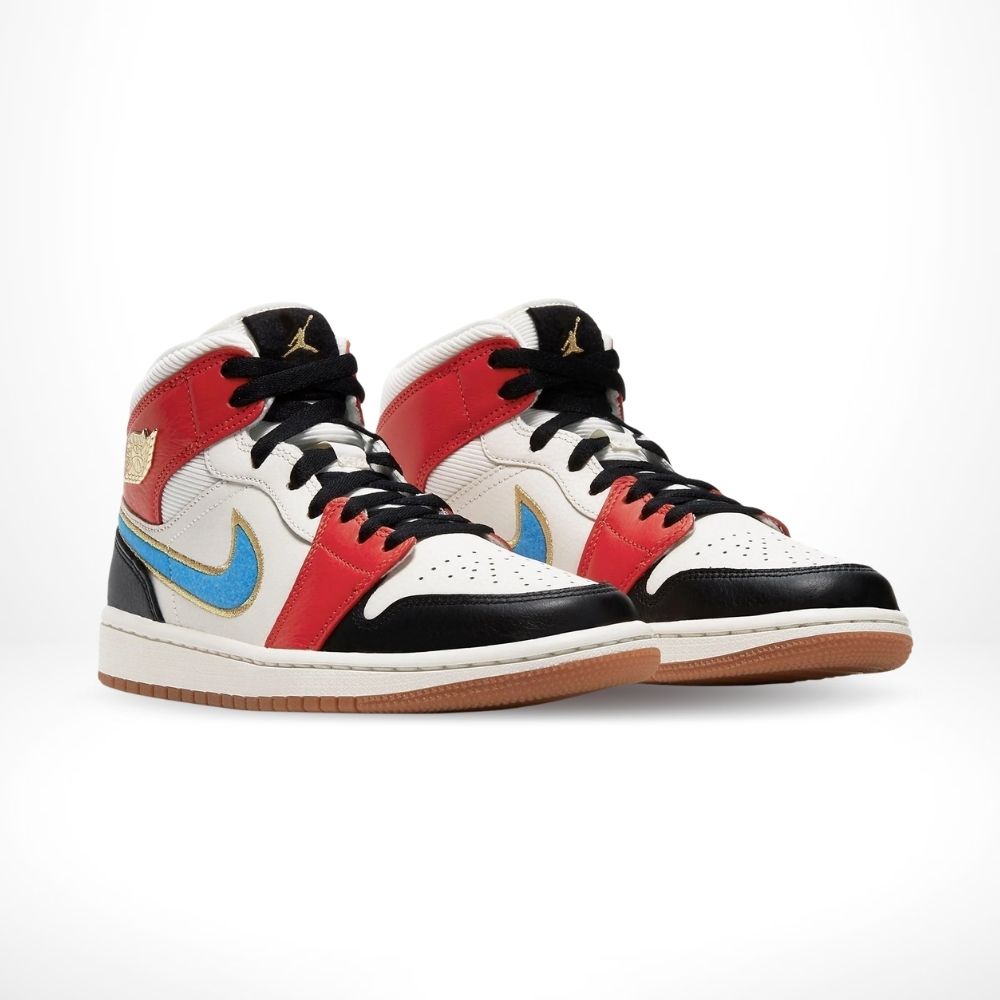 Air Jordan 1 Mid Let Man Sail Red