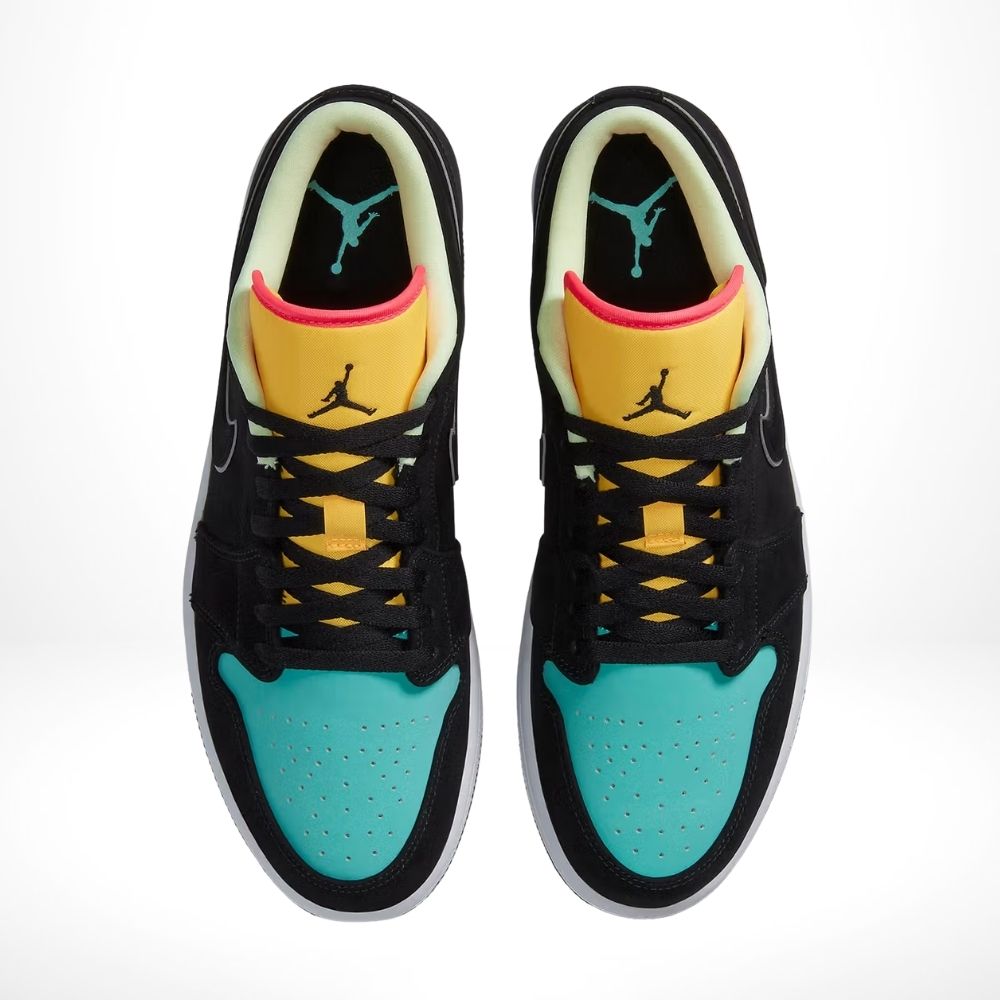 Air Jordan 1 Low Black Aurora Green Laser Orange