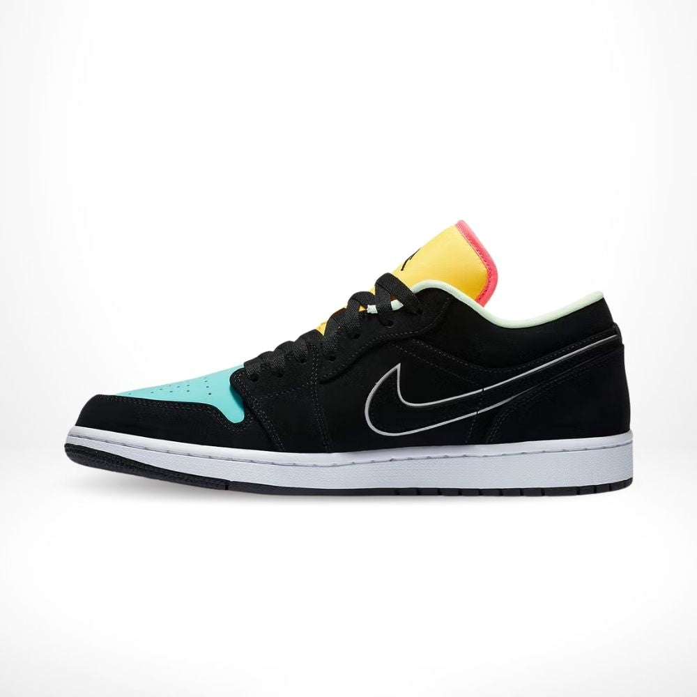Air Jordan 1 Low Black Aurora Green Laser Orange