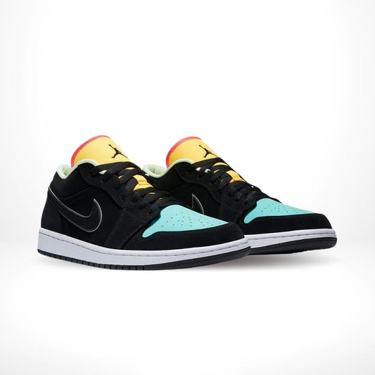 Air Jordan 1 Low Black Aurora Green Laser Orange
