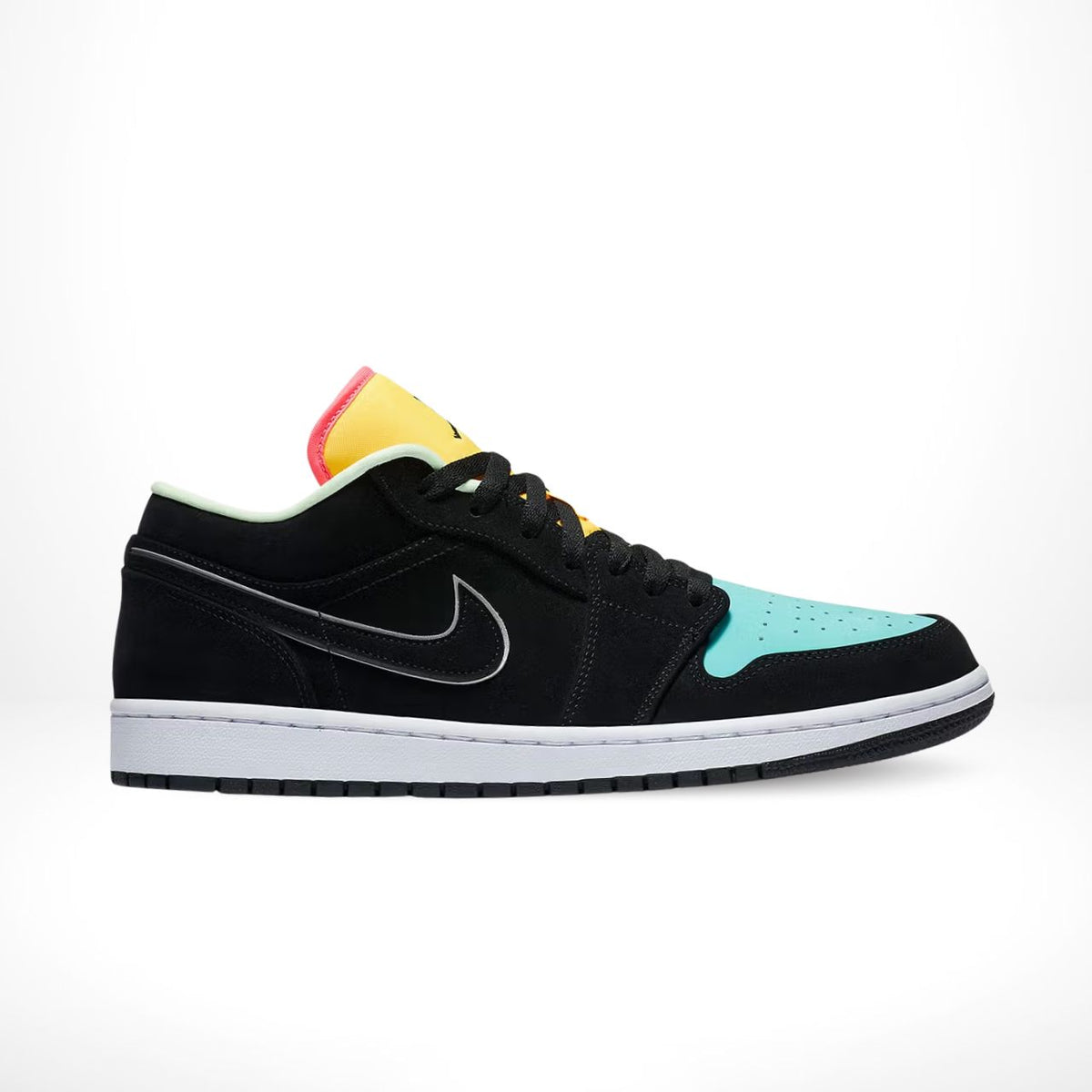 Air Jordan 1 Low Black Aurora Green Laser Orange