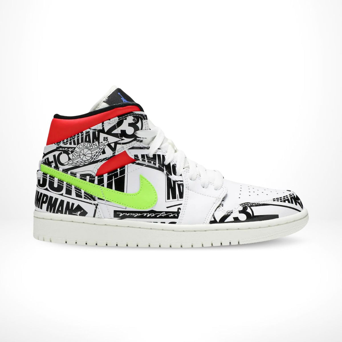 Air Jordan 1 Mid All Over Logos White Black