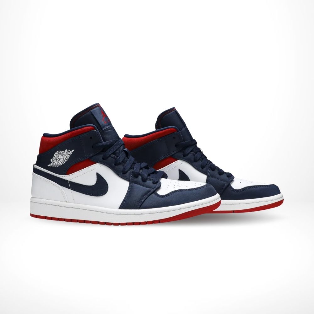 Air Jordan 1 Mid USA White Midnight Navy SE