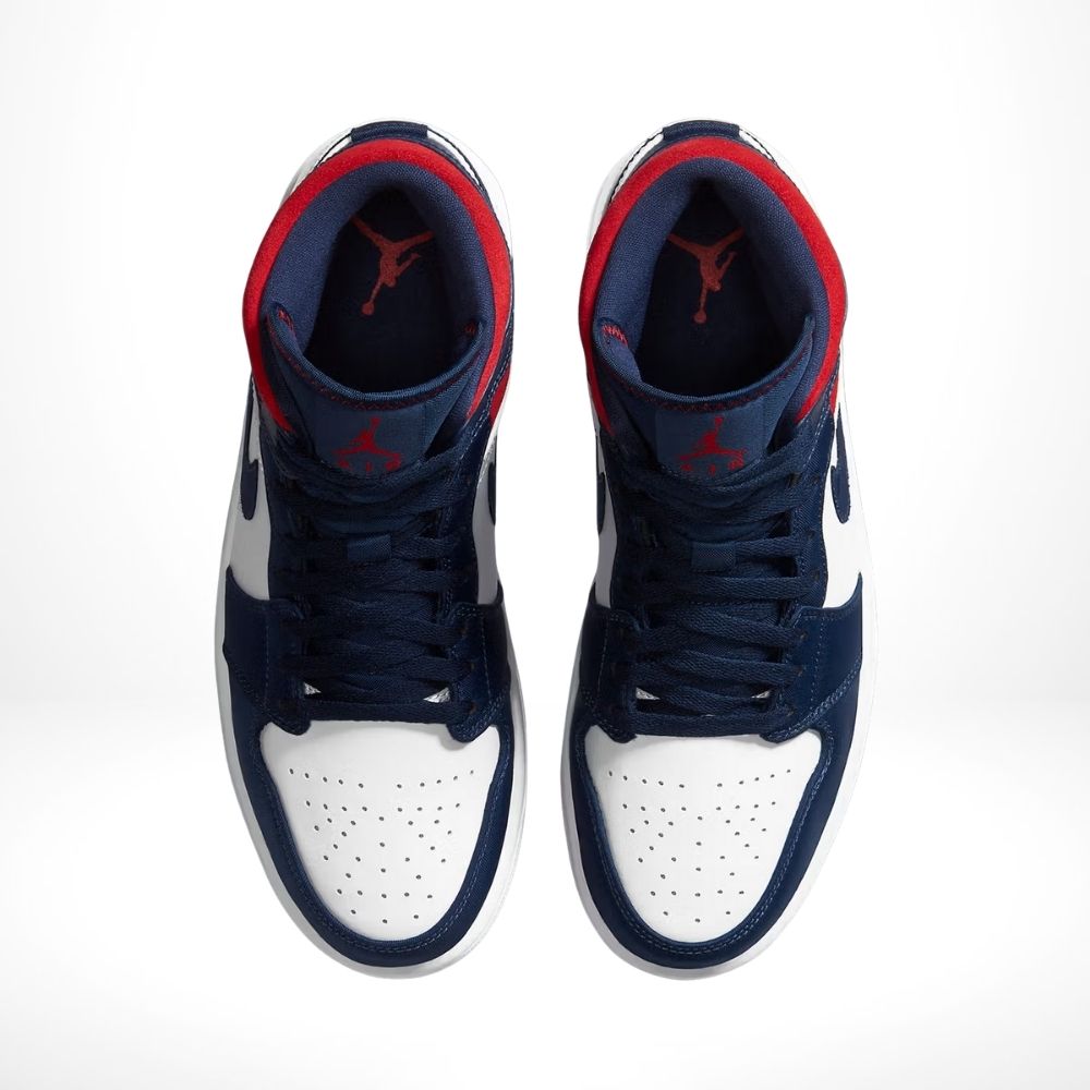 Air Jordan 1 Mid USA White Midnight Navy SE
