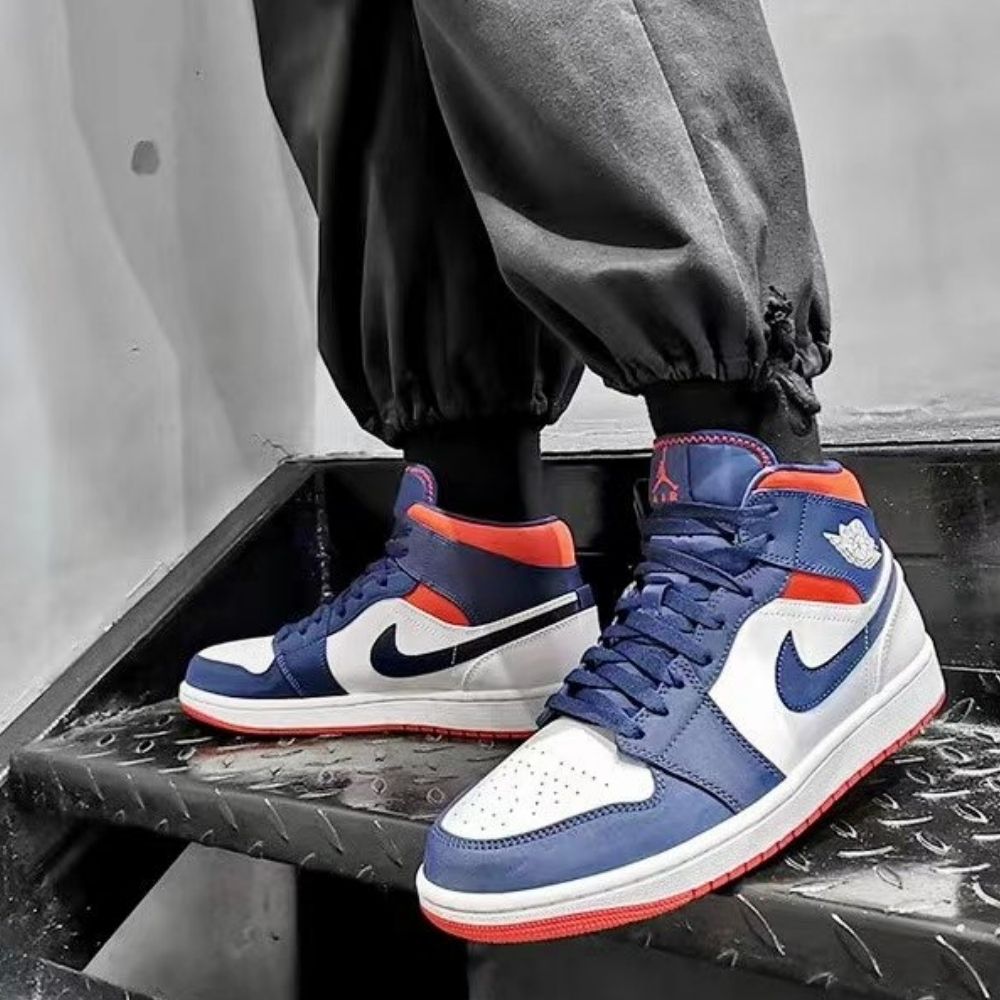 Air Jordan 1 Mid USA White Midnight Navy SE
