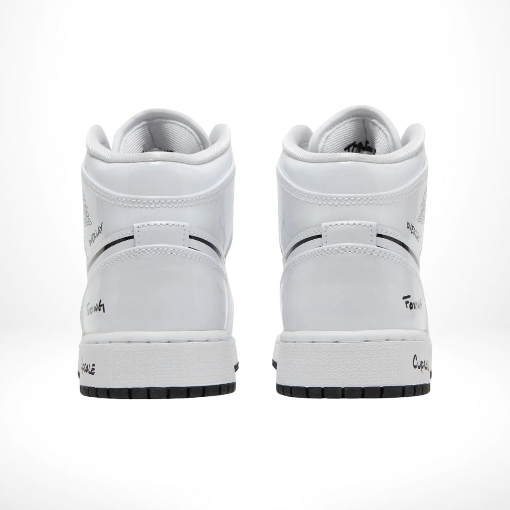 Air Jordan 1 Mid Schematic White Black