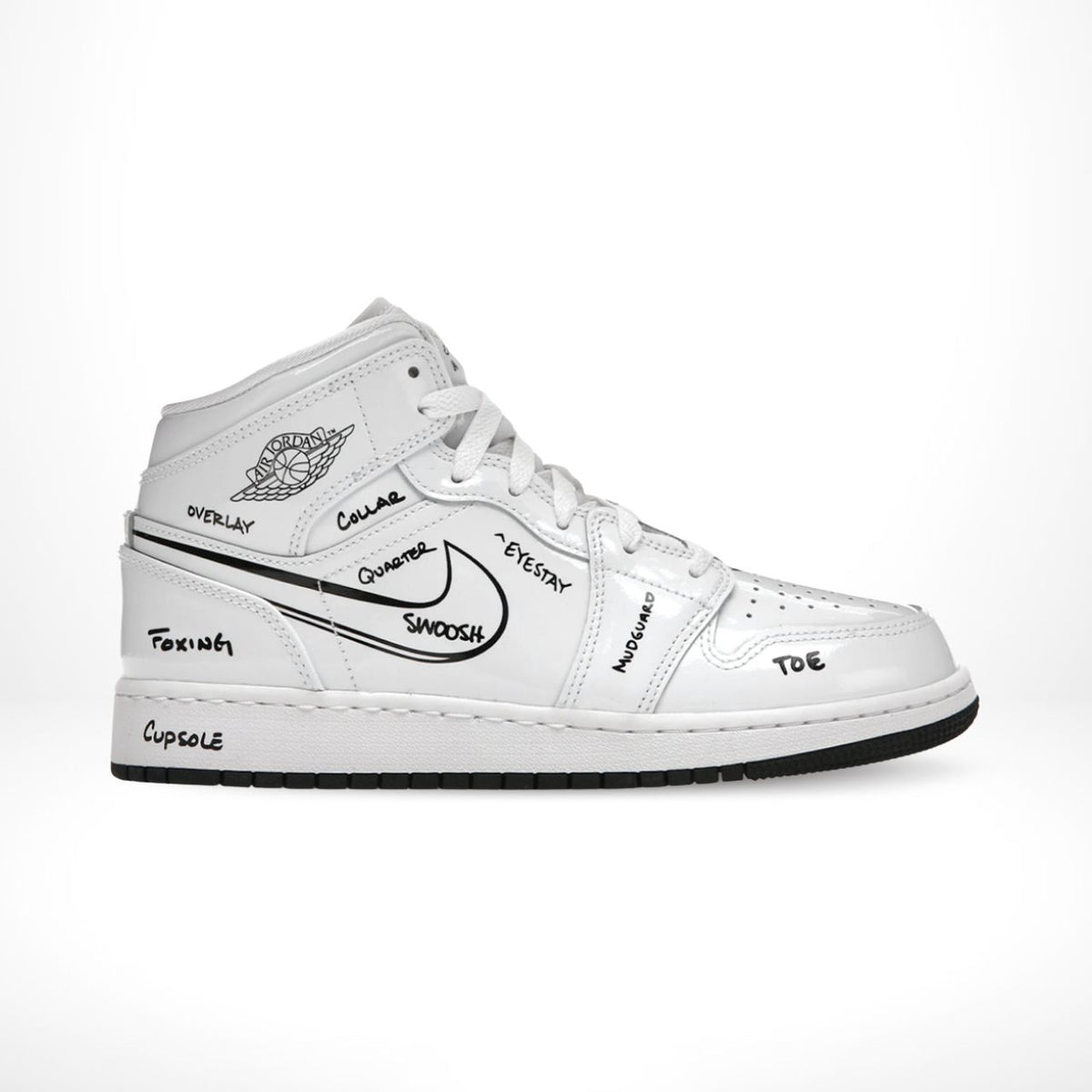 Air Jordan 1 Mid Schematic White Black