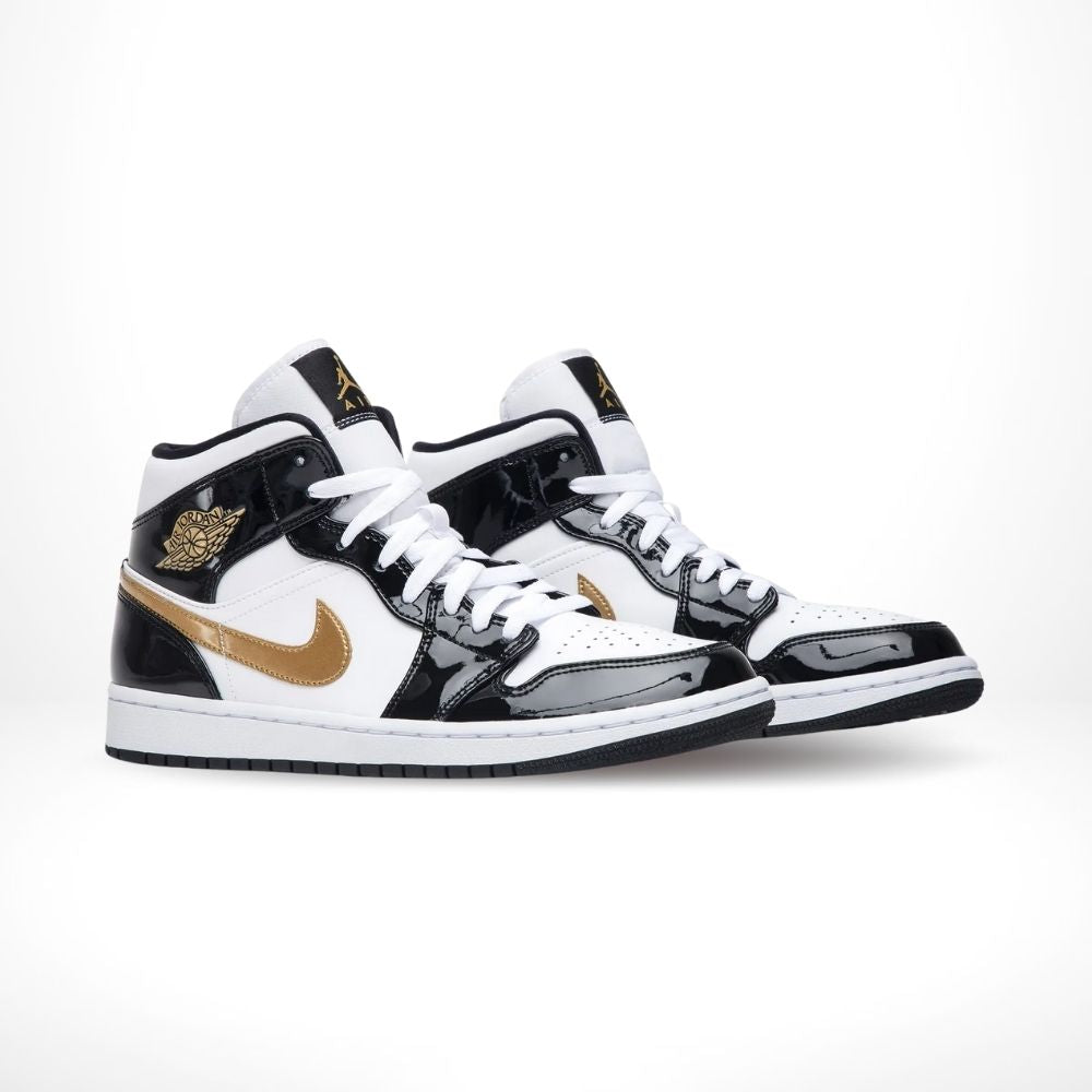 Air Jordan 1 Mid Patent Black Gold SE