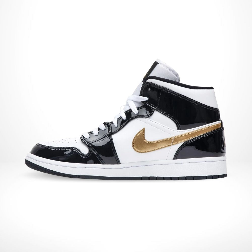 Air Jordan 1 Mid Patent Black Gold SE