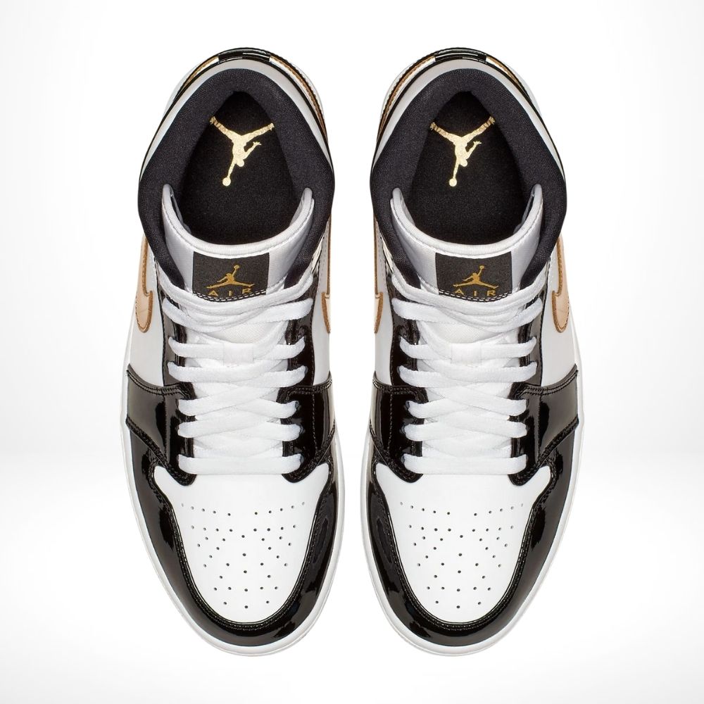 Air Jordan 1 Mid Patent Black Gold SE