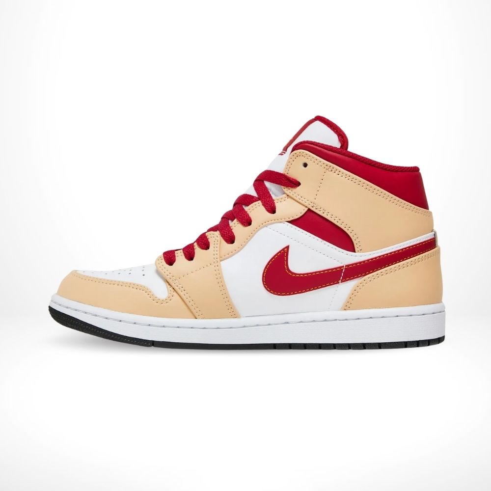 The Air Jordan 1 Mid Light Curry Cardinal