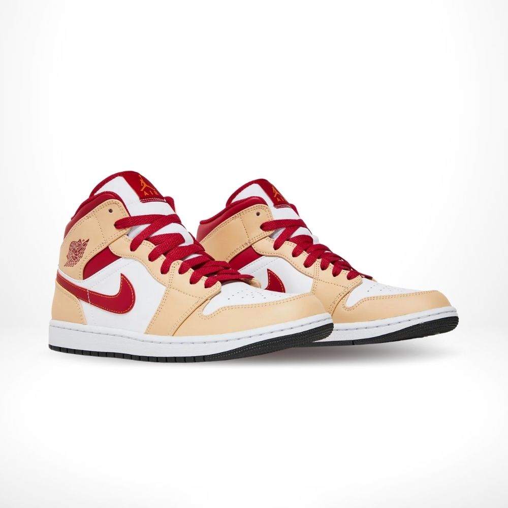 The Air Jordan 1 Mid Light Curry Cardinal