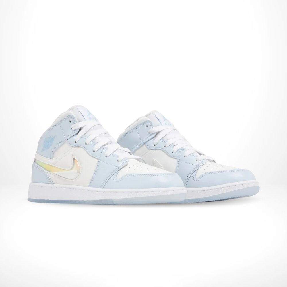 Air Jordan 1 Mid Glitter Swoosh White Blue SE