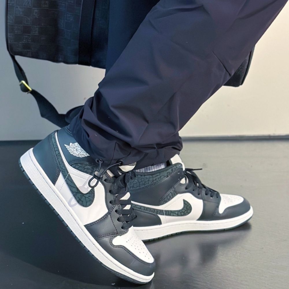 Air Jordan 1 Mid Panda Elephant Black White SE