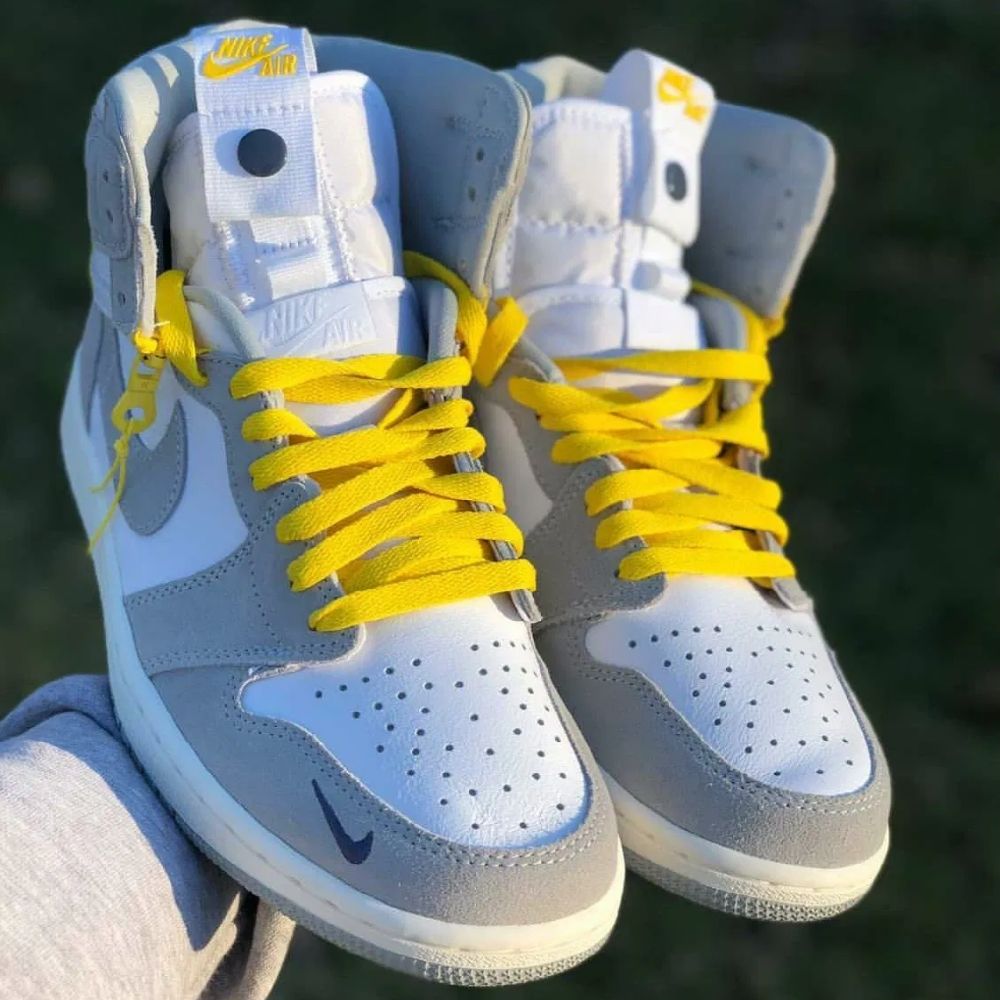 Air Jordan 1 High Switch Light Smoke Grey Yellow