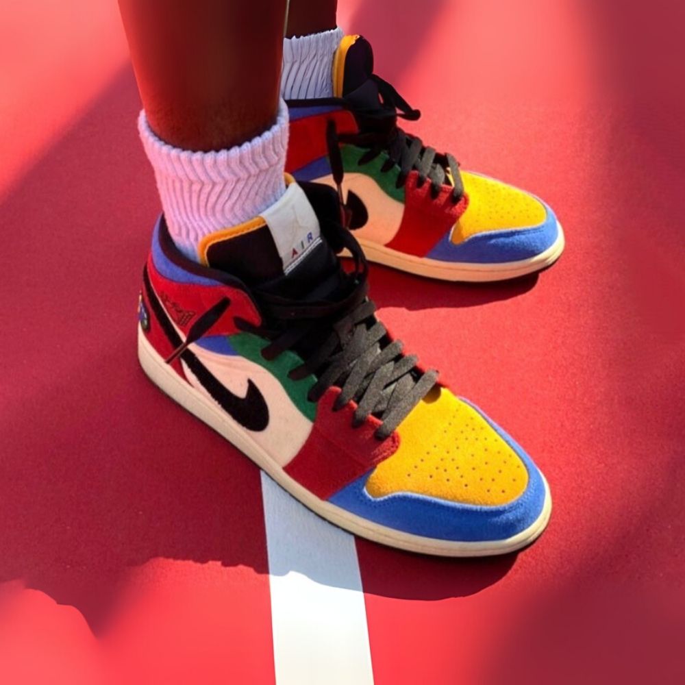 Air Jordan 1 Mid X Blue The Great Fearless Red Black SE
