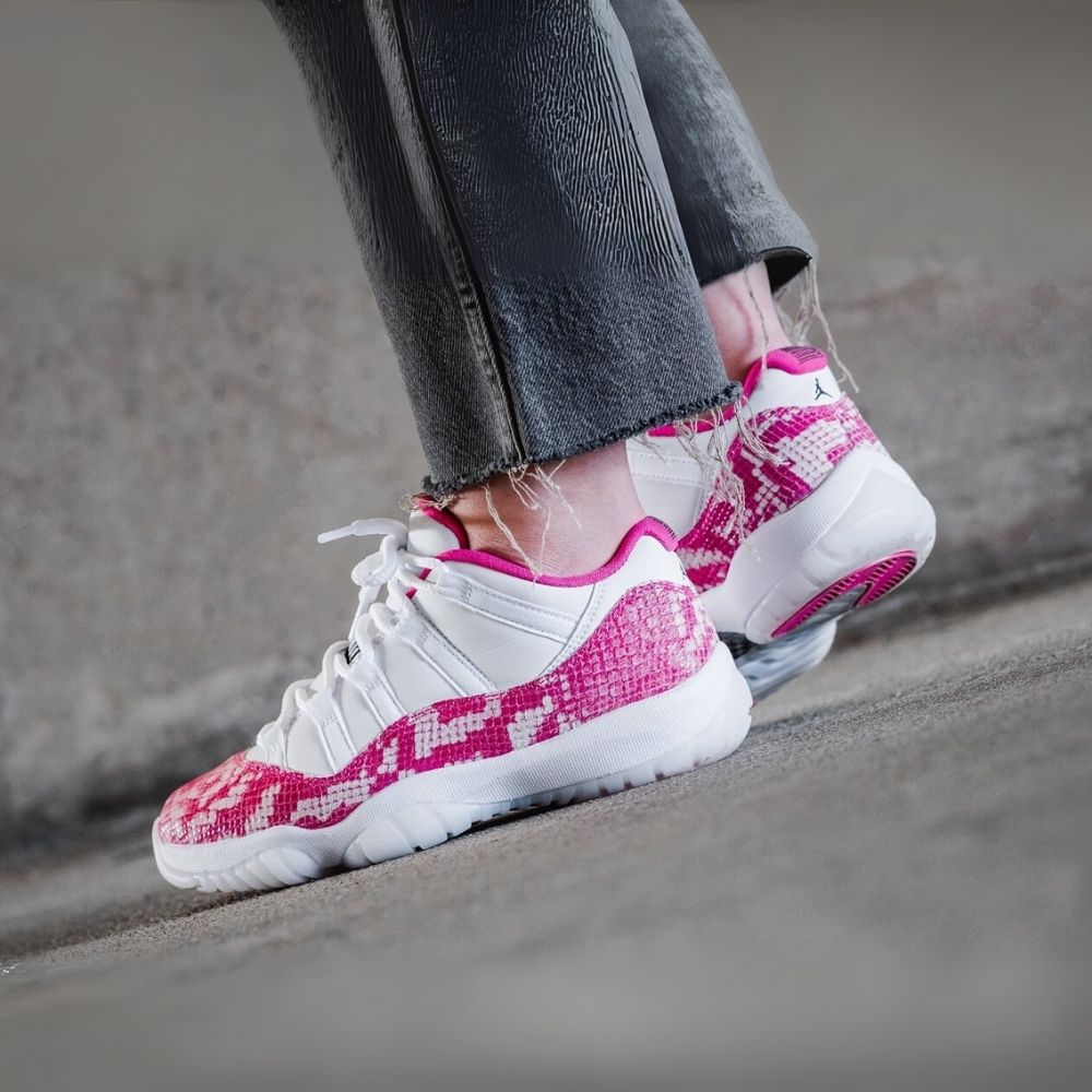 Air Jordan 11 Low Pink Snakeskin White