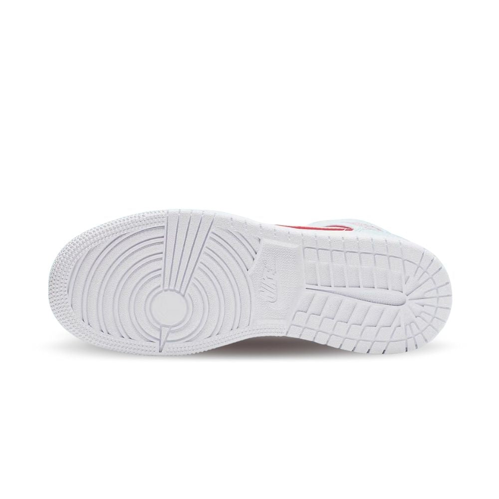 Air Jordan 1 Mid Topaz Mist White Mint Red