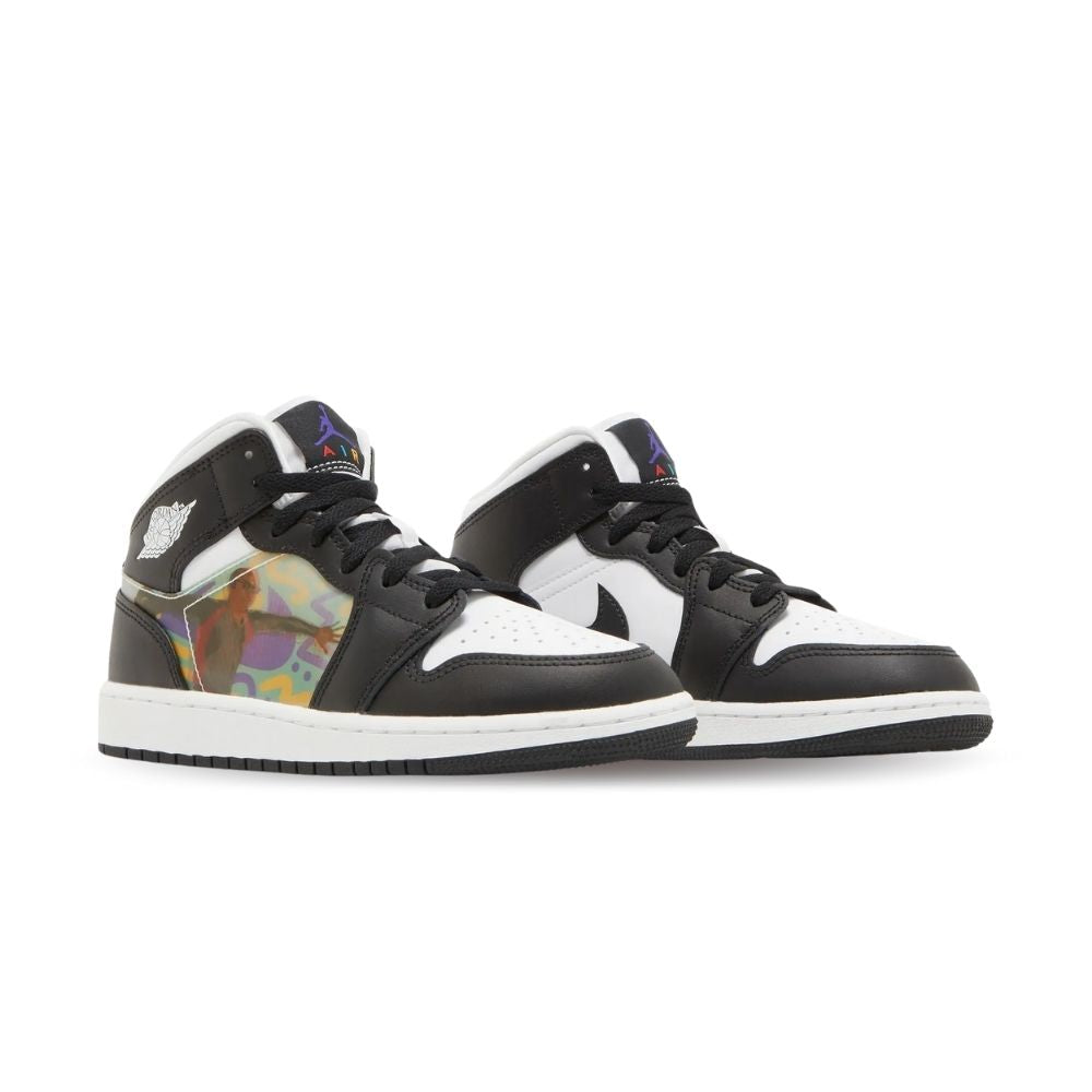 Air Jordan 1 Mid Hologram Black White