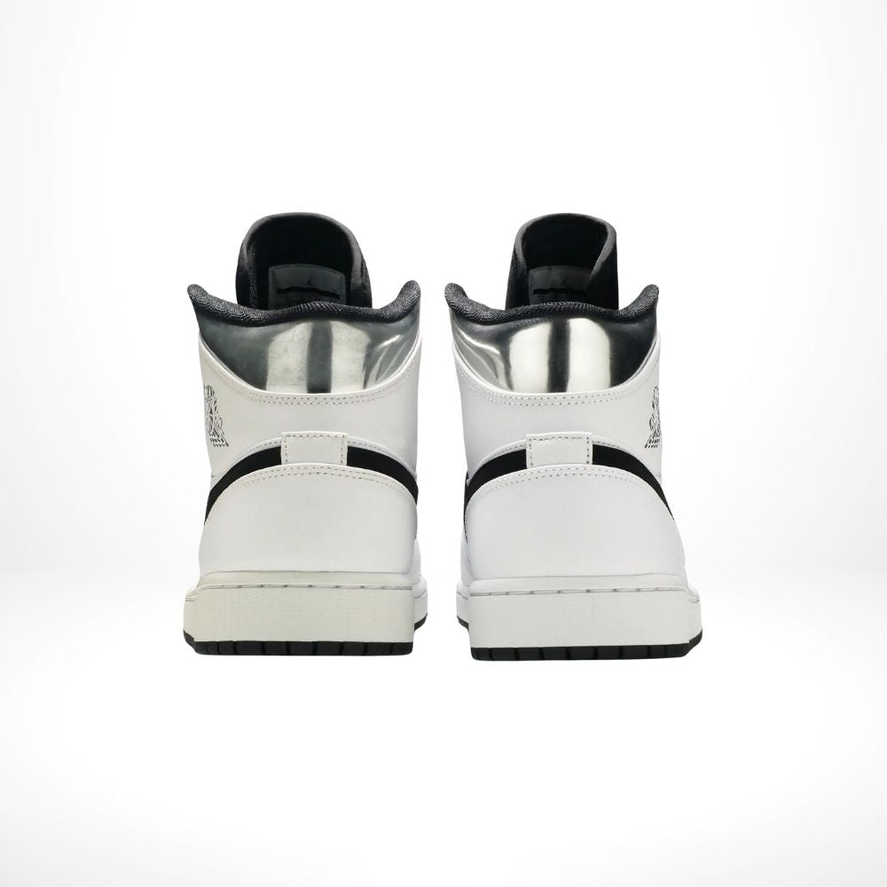 Air Jordan 1 Mid Alternate Think 16 White Silver Black