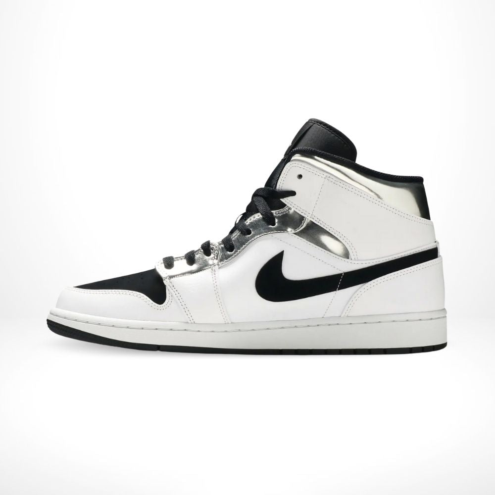 Air Jordan 1 Mid Alternate Think 16 White Silver Black