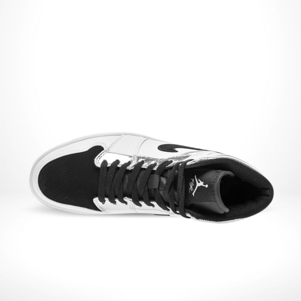 Air Jordan 1 Mid Alternate Think 16 White Silver Black