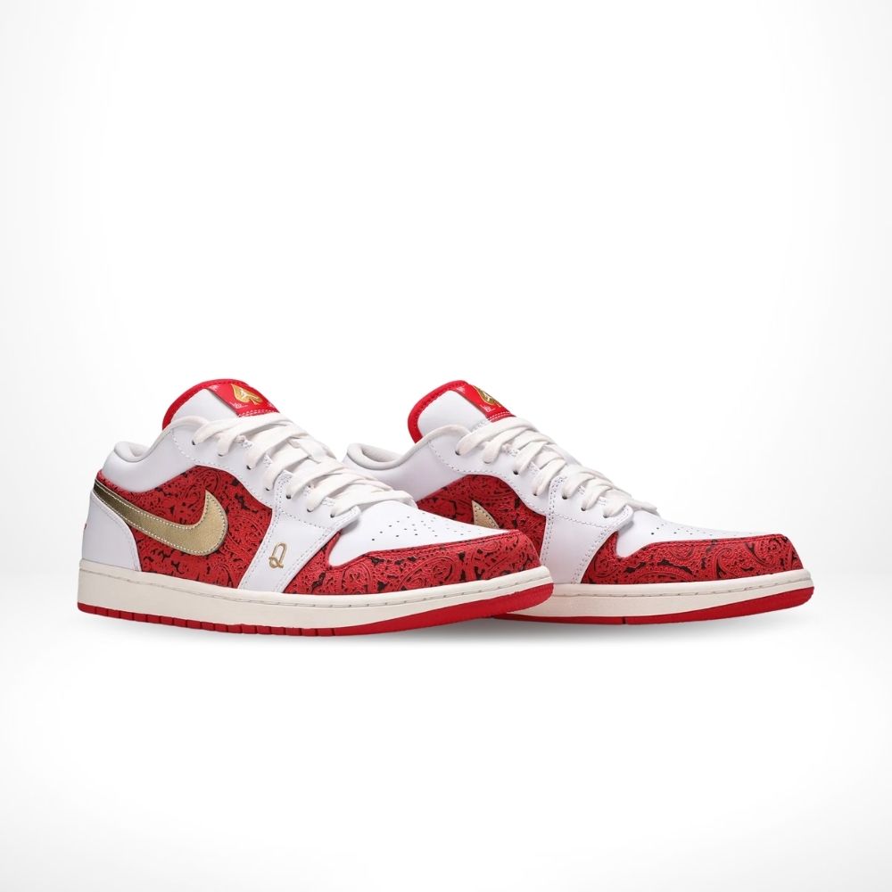 Air Jordan 1 Low Spades White University Red