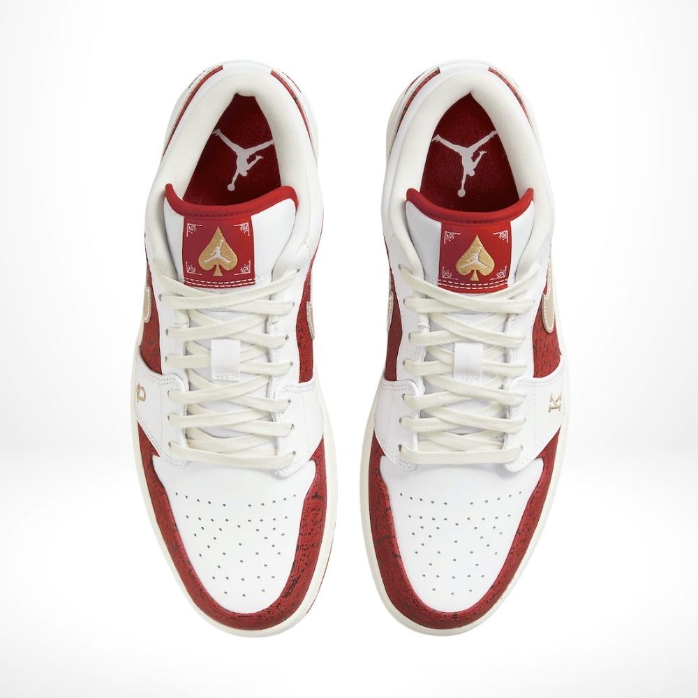Air Jordan 1 Low Spades White University Red