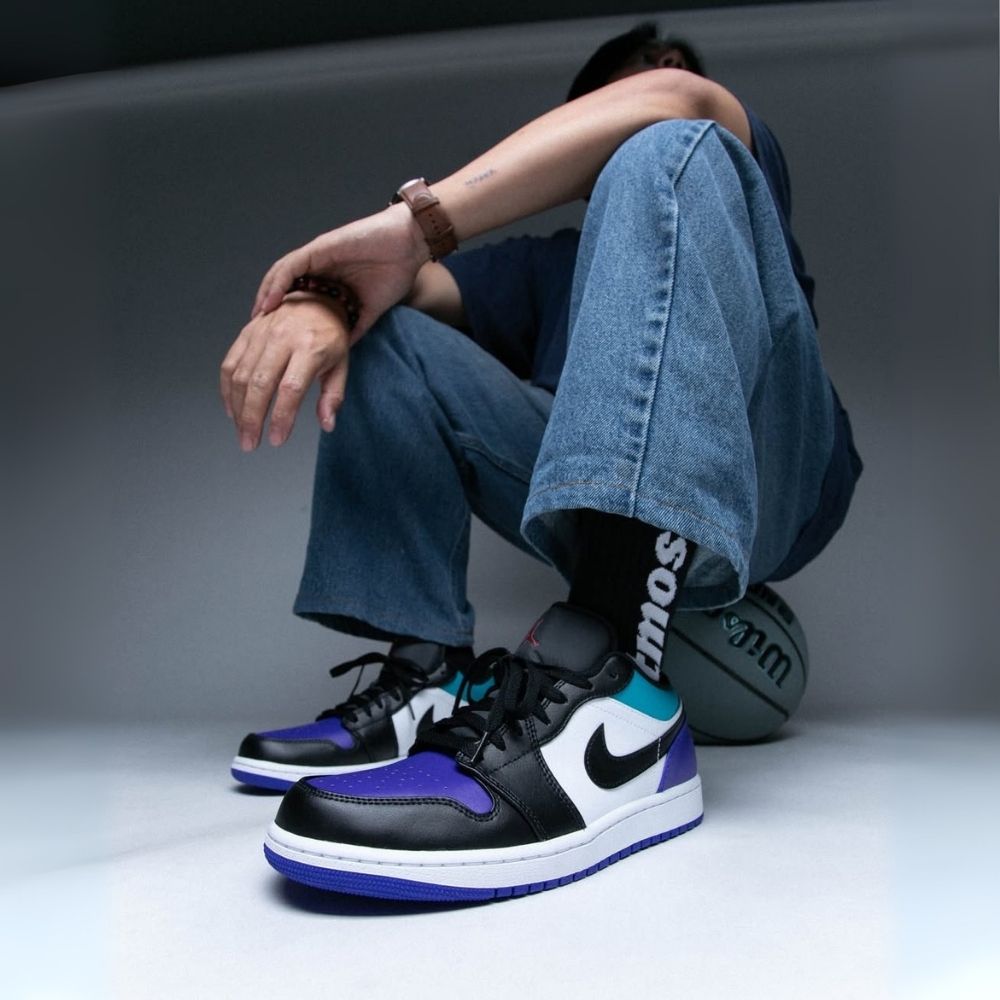 Air Jordan 1 Low Aqua Purple Black