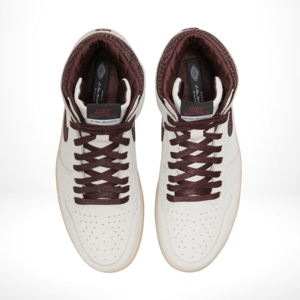Air Jordan 1 High OG X A Ma Maniére Airness Sail Burgundy Red