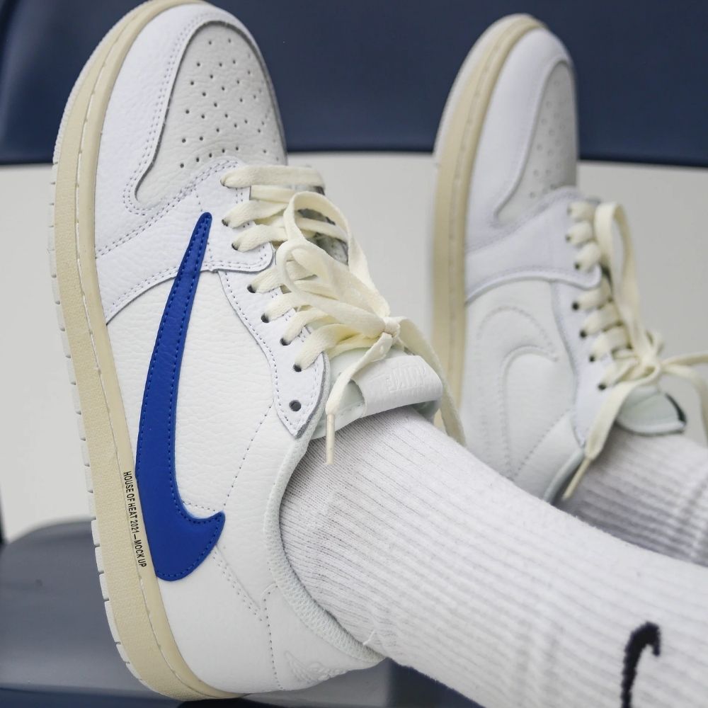 Air Jordan 1 Low X Travis Scott X Fragment White Blue Sail
