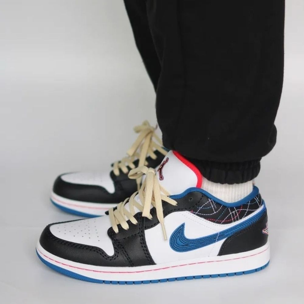 Air Jordan 1 Low Industrial Blue Sashiko Black SE