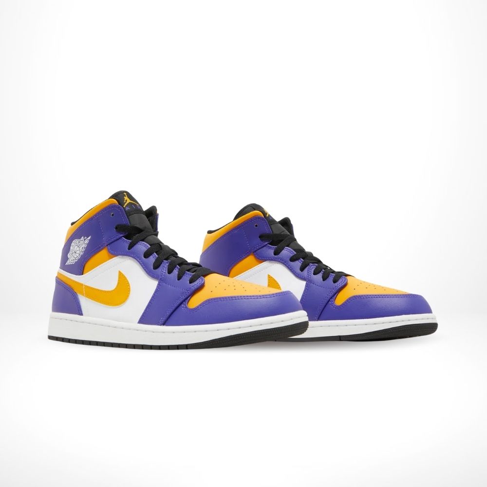 Air Jordan 1 Mid Lakers Purple Yellow