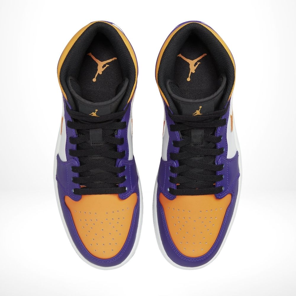 Air Jordan 1 Mid Lakers Purple Yellow