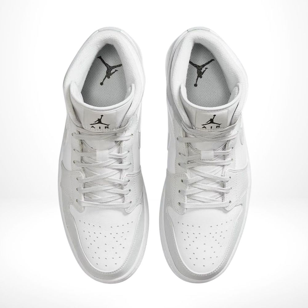 Air Jordan 1 Mid Swoosh Logo Grey Camo White