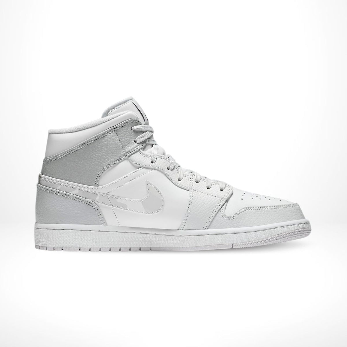 Air Jordan 1 Mid Swoosh Logo Grey Camo White