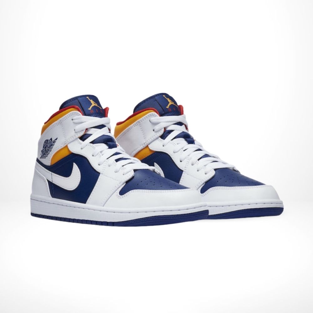 Air Jordan 1 Mid White Deep Royal Blue