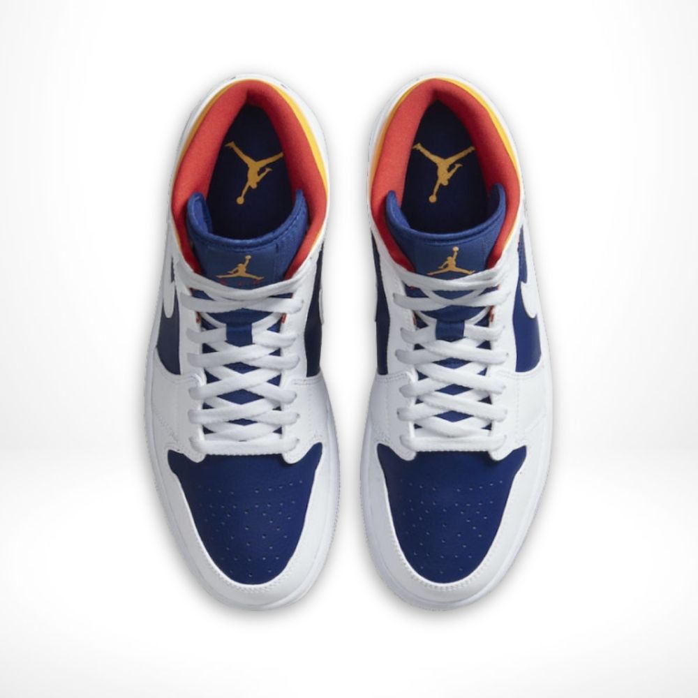 Air Jordan 1 Mid White Deep Royal Blue