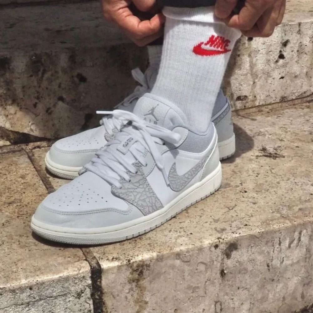 Air Jordan 1 Low Premium Elephant Print Neutral Grey