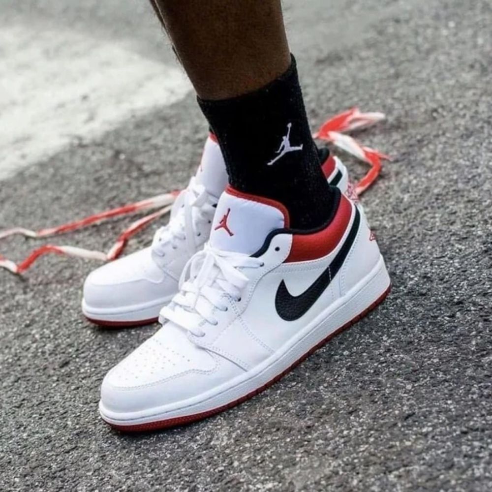 Air Jordan 1 Low White University Red