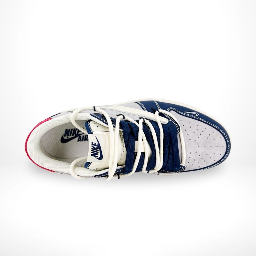 Air Jordan 1 Low x Travis Scott Gray Blue Swoosh Graffiti Custom